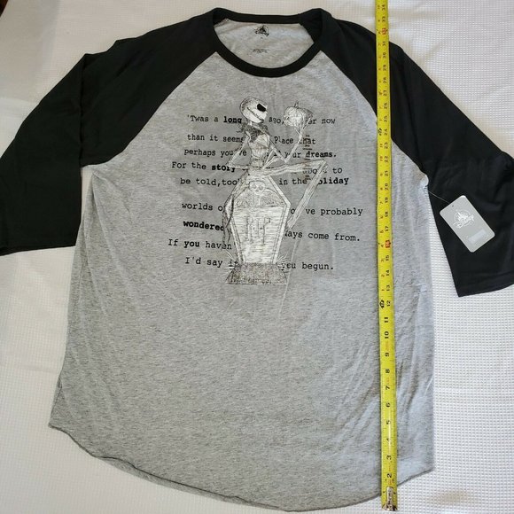 Nightmare Before Christmas Jack Skellington Baseball Style T Shirt Mens 2XL New - Picture 8 of 12